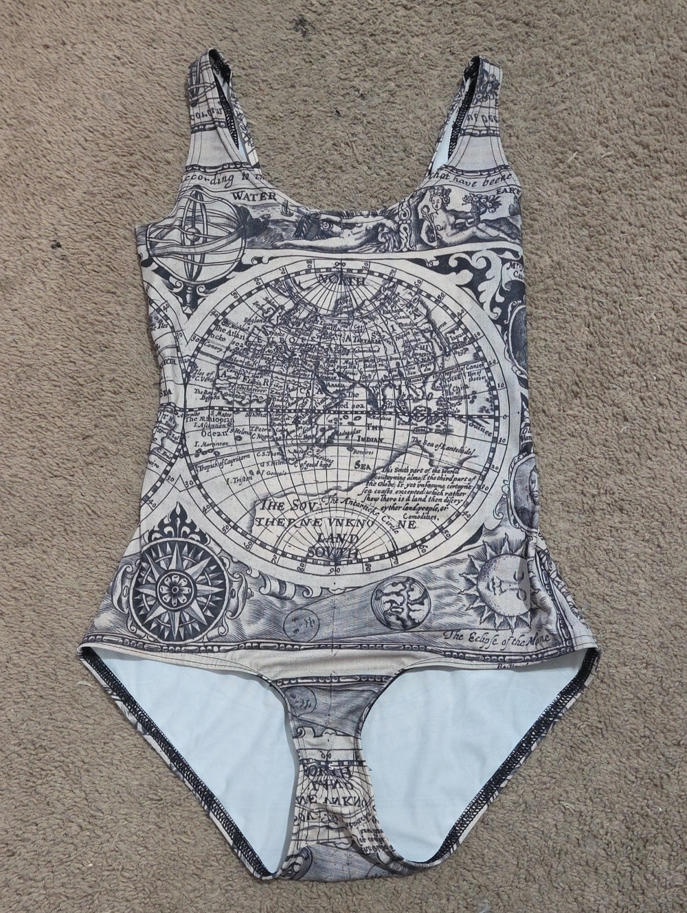 Blackmilk RARE Vintage Map One-Piece Swimsuit
